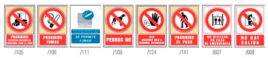 Señales de prohibido normalizadas