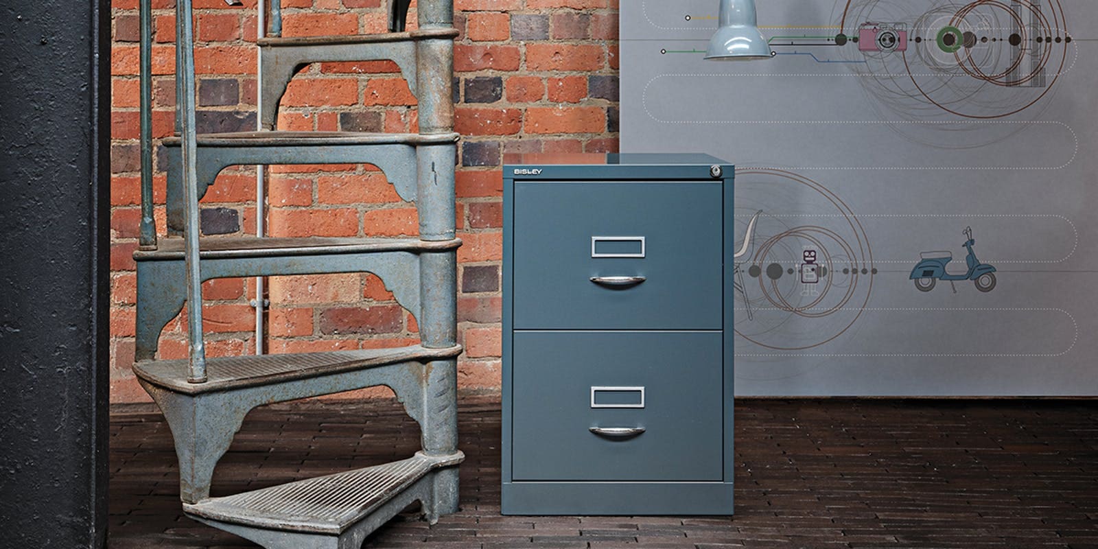 Archivador en color Doulton gris azulado