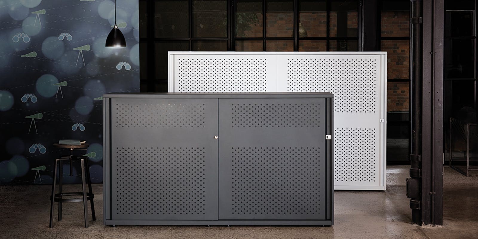 Armario Glide en negro y gris