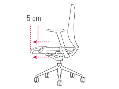 Asiento regulable en profundidad
