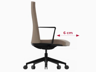 Asiento con recorrido horizontal