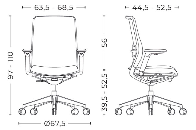 Medidas de la silla A+S Work