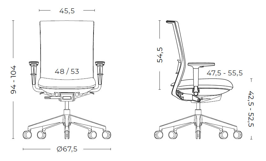 Medidas de la silla Stay de Actiu