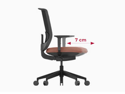 Asiento regulable en profundidad