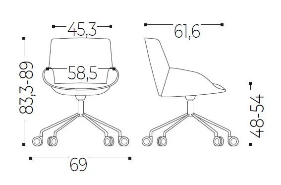 Medidas de la silla Noom 30 con 4 ruedas