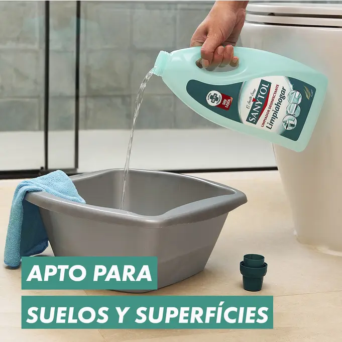 Utilízalo sobre suelos, encimeras, azulejos y baños. Limpieza desinfectante versátil y segura para todas las zonas del hogar.