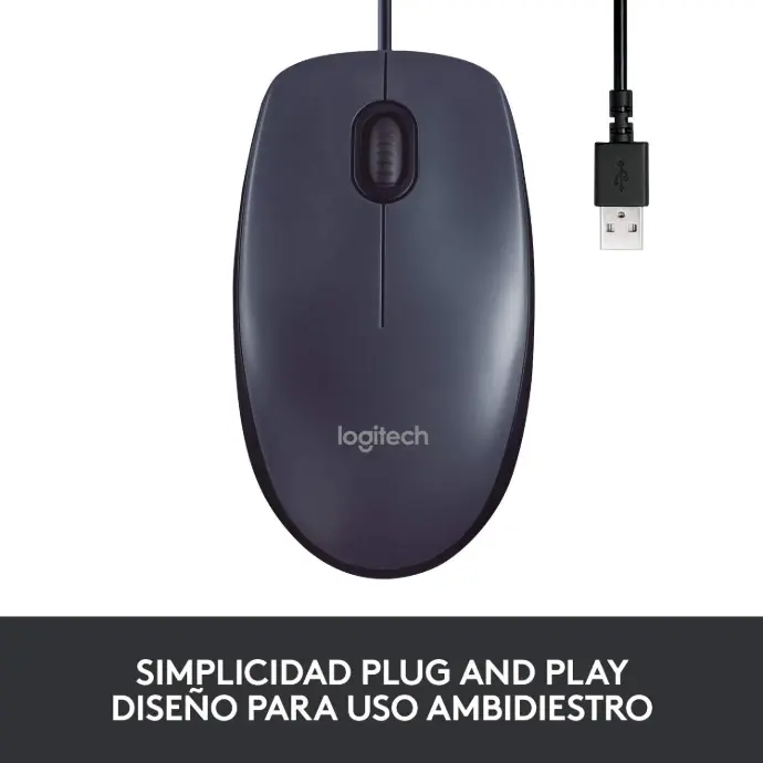 Ratón Logitech con cable USB
