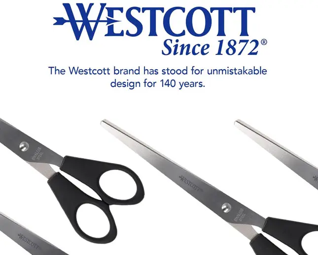 Detalle de la marca Westcott en tijeras de oficina