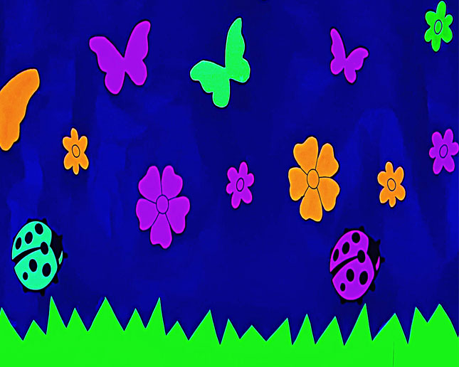 Manualidad con cartulinas fluor