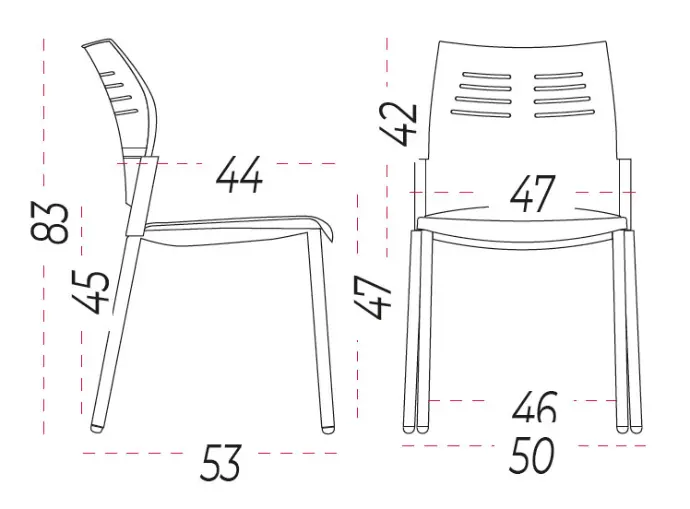 Medidas de la silla Spacio confidente