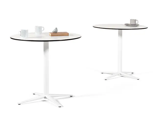 Mesa Tabula TAR 20 redonda blanca en cafetería moderna