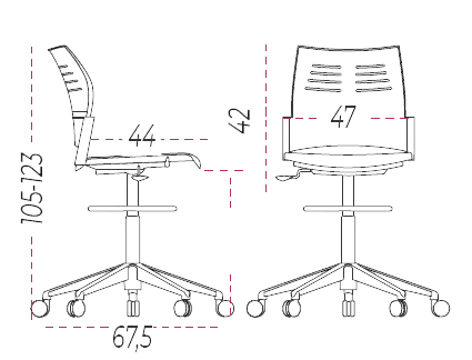 Medidas del taburete Spacio de Actiu