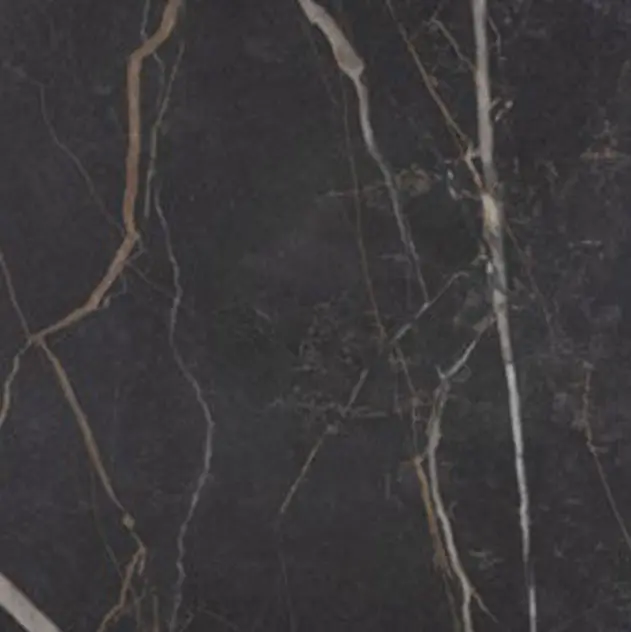 Superficie de mesa en fenólico con efecto mármol negro con beta gris