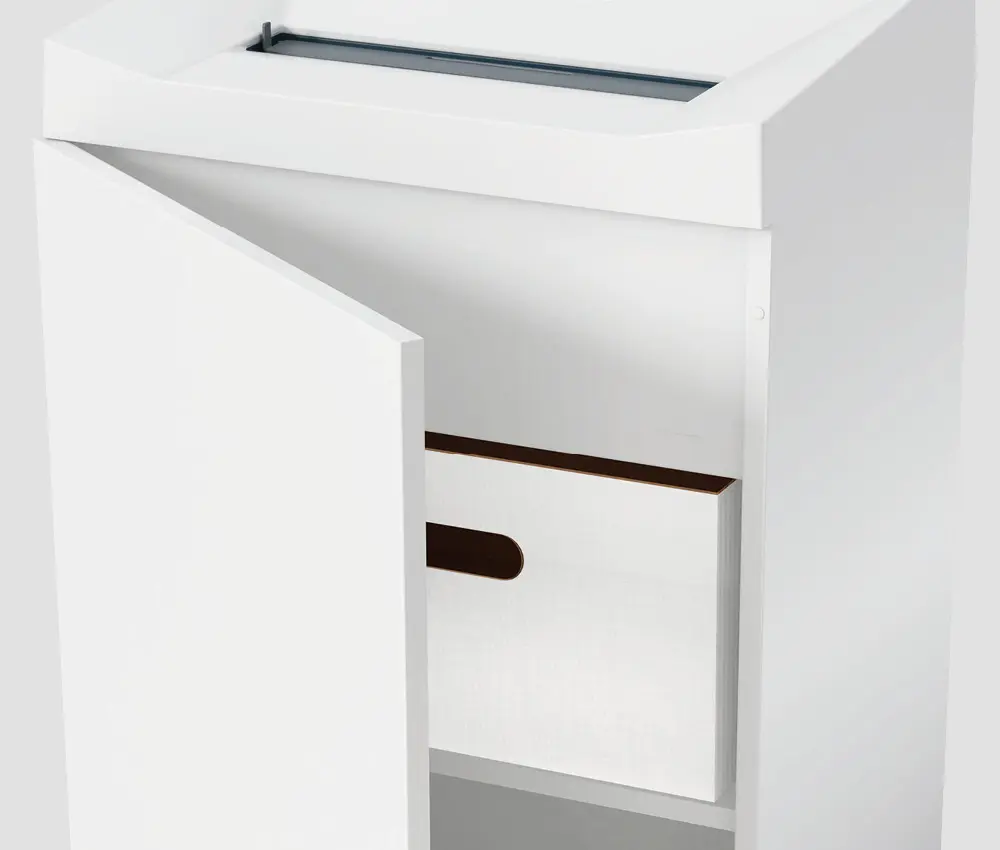 Contenedor extraíble dentro de la destructora HSM OMDD 130