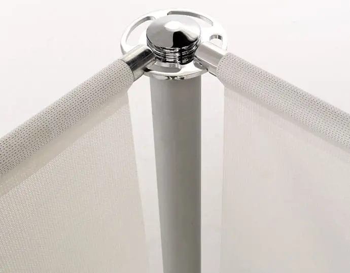 Postes separadores con lona en acero inoxidable