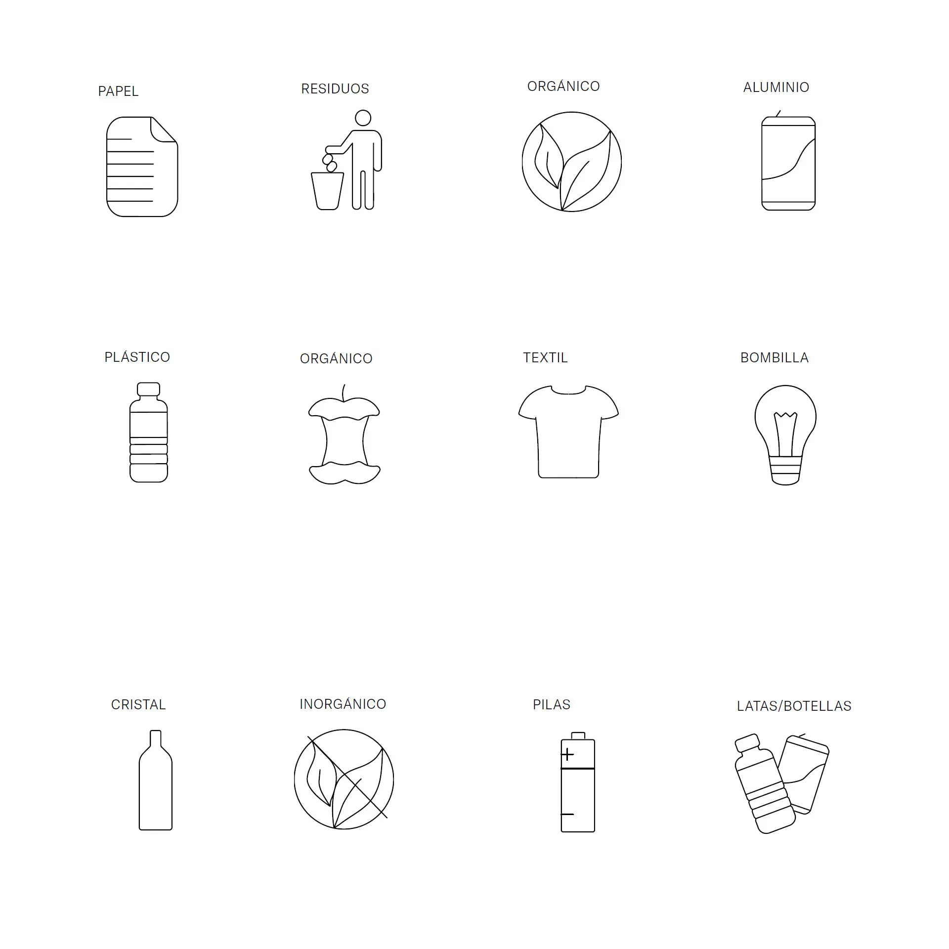 Todas nuestras papeleras incorporan un pictograma estándar, pero puedes personalizarlo fácilmente eligiendo el diseño que mejor encaje con tu espacio, tu imagen corporativa o el tipo de residuo. De este modo, mejoras la identificación, el reciclaje y la experiencia de uso en cualquier entorno