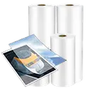 Fundas y bobinas de plástico para plastificar en caliente, compatibles con todas las plastificadoras y bobinas, en variedad de tamaños y gramajes, protegen documentos con acabado profesional y duradero