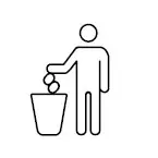 Pictograma residuos para papelera de reciclaje