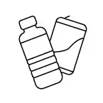 Pictograma latas y botellas para papelera de reciclaje