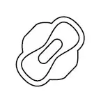 Pictograma compresa femenina para papelera de reciclaje