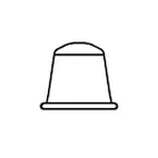 Pictograma cápsula de café para papelera de reciclaje