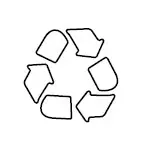 Pictograma icono de reciclaje para papelera de reciclaje