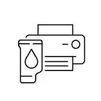 Pictograma tóner y cartucho de tinta para impresora para papelera de reciclaje