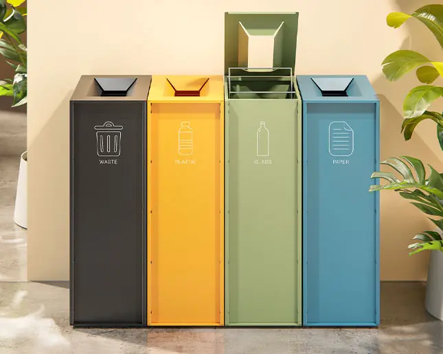 Papelera Zurich en antracita, amarillo, verde o azul