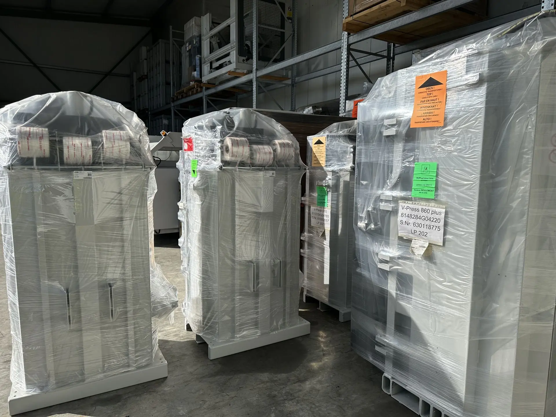 Prensas compactadoras embaladas tras proceso de reacondicinamiento