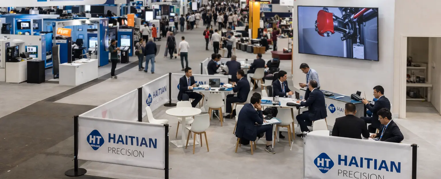 stand en feria separada con postes