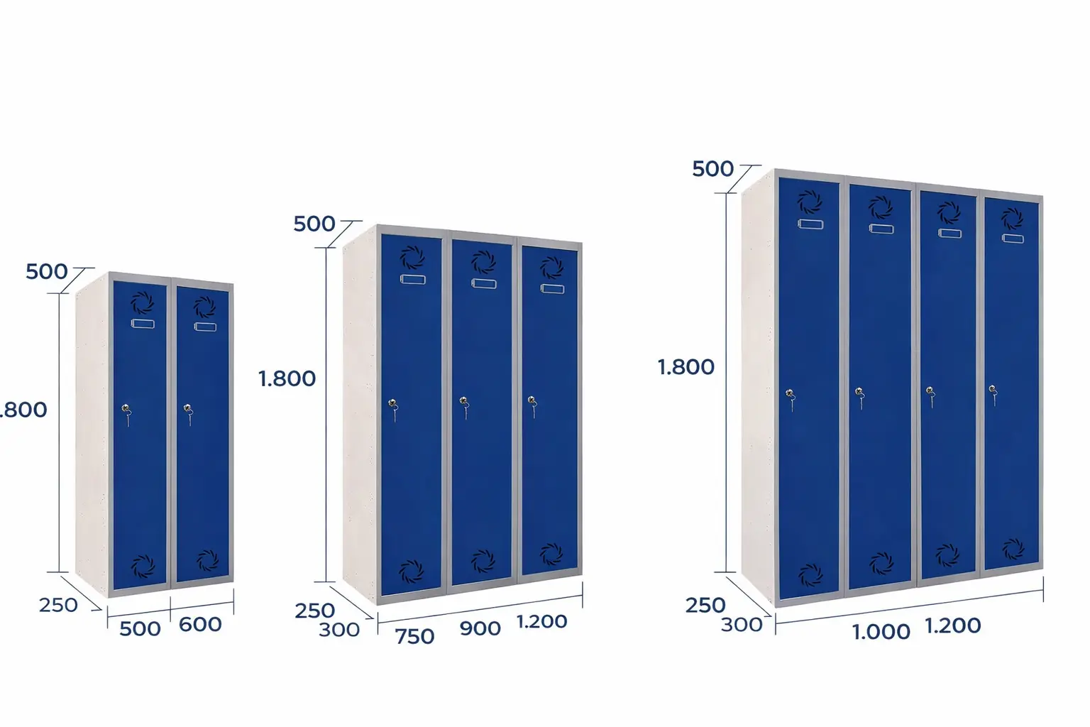 Medidas de módulos de taquillas metálicas