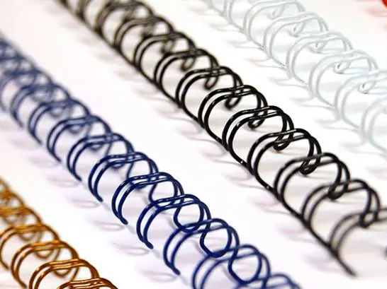 Wire-o metálicos de doble espiral para encuadernaciones elegantes y duraderas, ideales para agendas, calendarios y libretas, disponibles en varios tamaños, colores y formatos precortado o en bobina