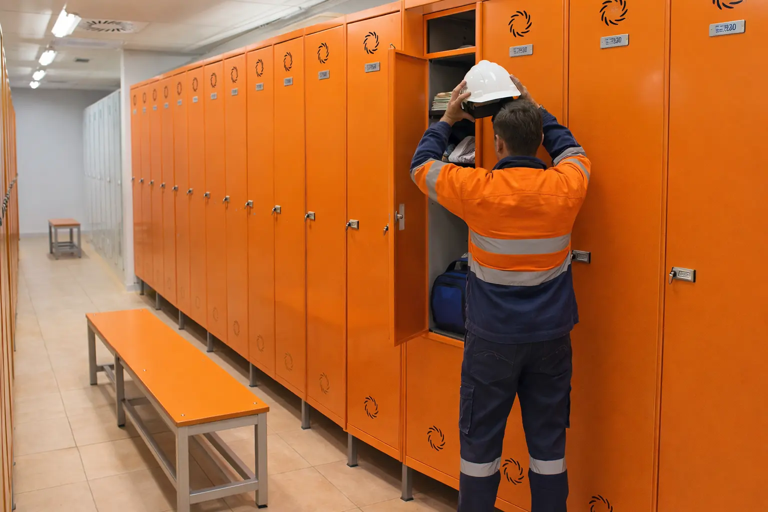 Vestuarios profesionales Taquillas metálicas naranjas