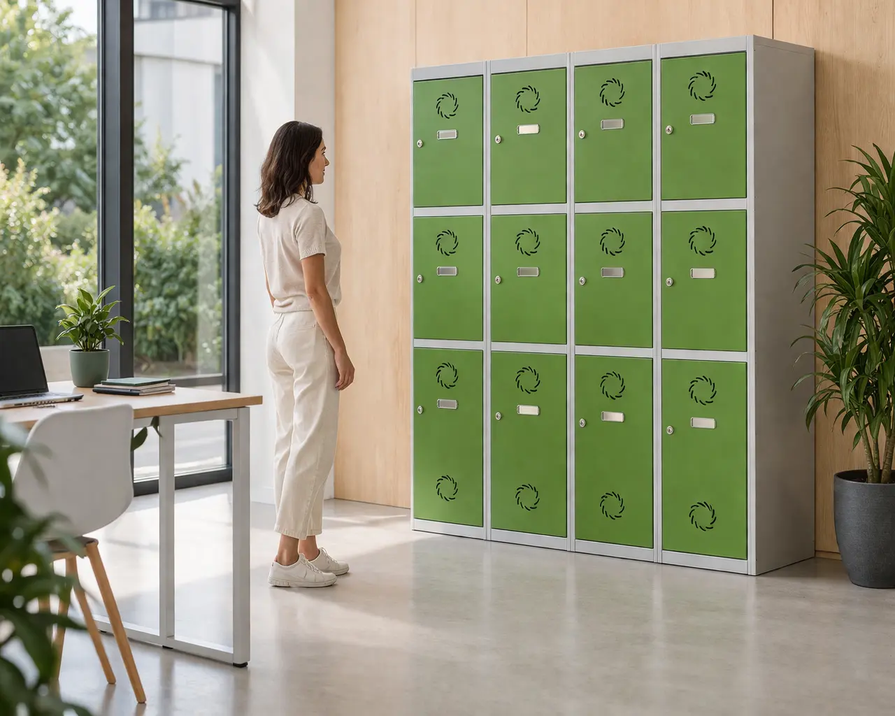 Elige una taquilla para cada espacio Taquillas con puerta verde