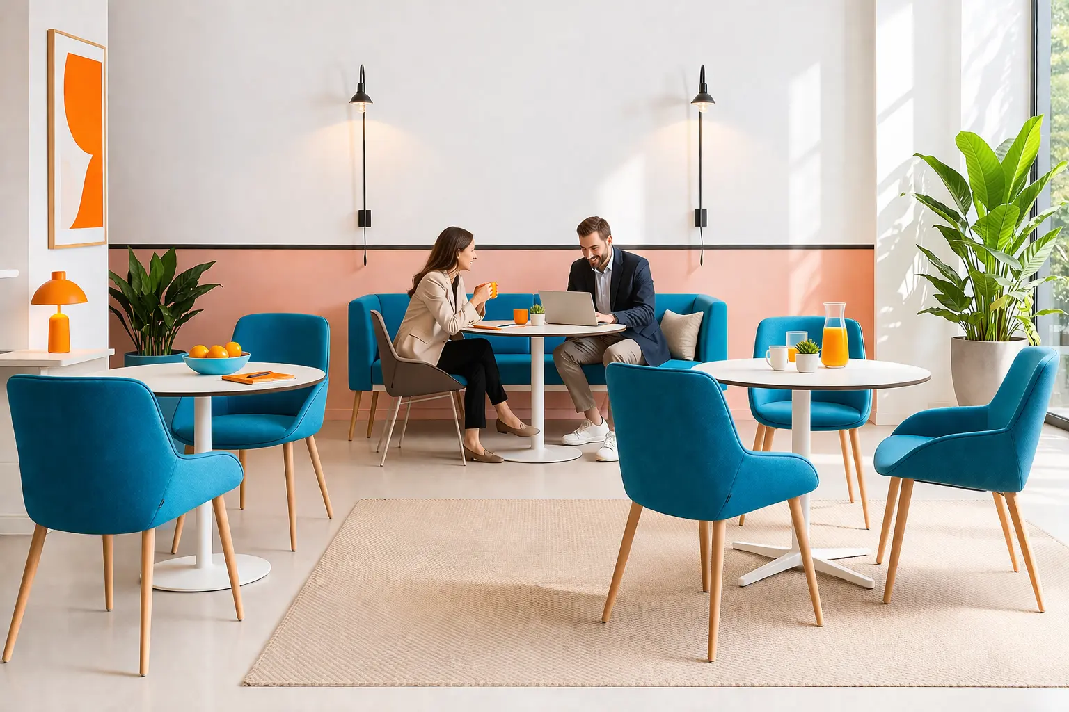 Silla Noom serie 30 acolchada con asiento y respaldo en espuma PUR de alta densidad, tapizado fácil de limpiar y disponible con base metálica, de madera o giratoria para oficinas y espacios colaborativos