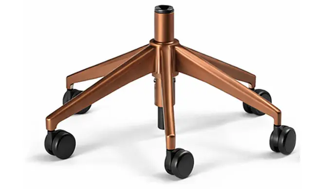 Base giratorio con ruedas de aluminio cobre