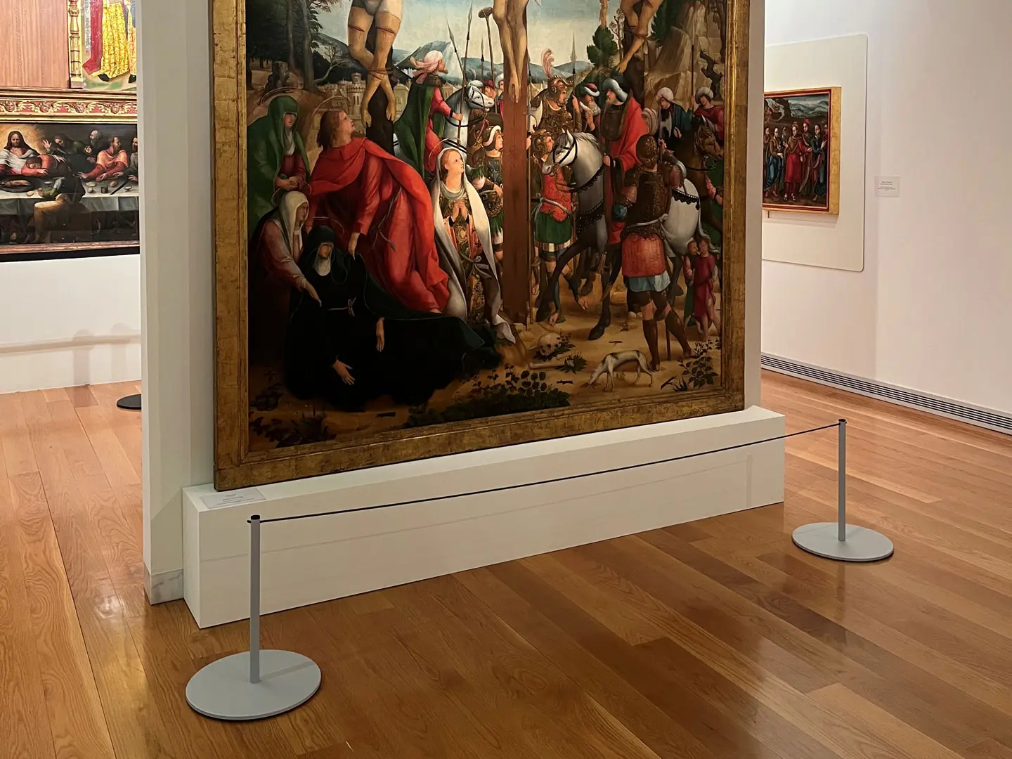 Instalación de postes con cuerda en Museo de La Rioja