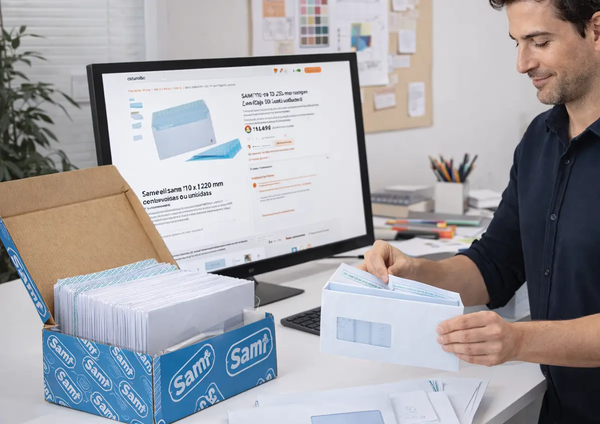 Hombre enviando correspondencia con sobres SAM