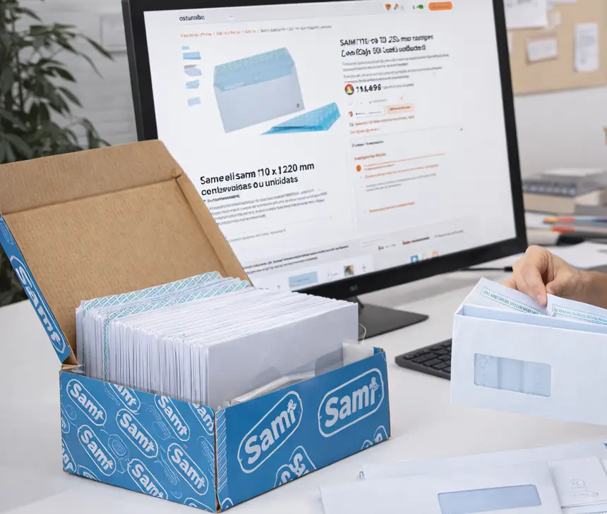 Hombre enviando correspondencia con sobres SAM