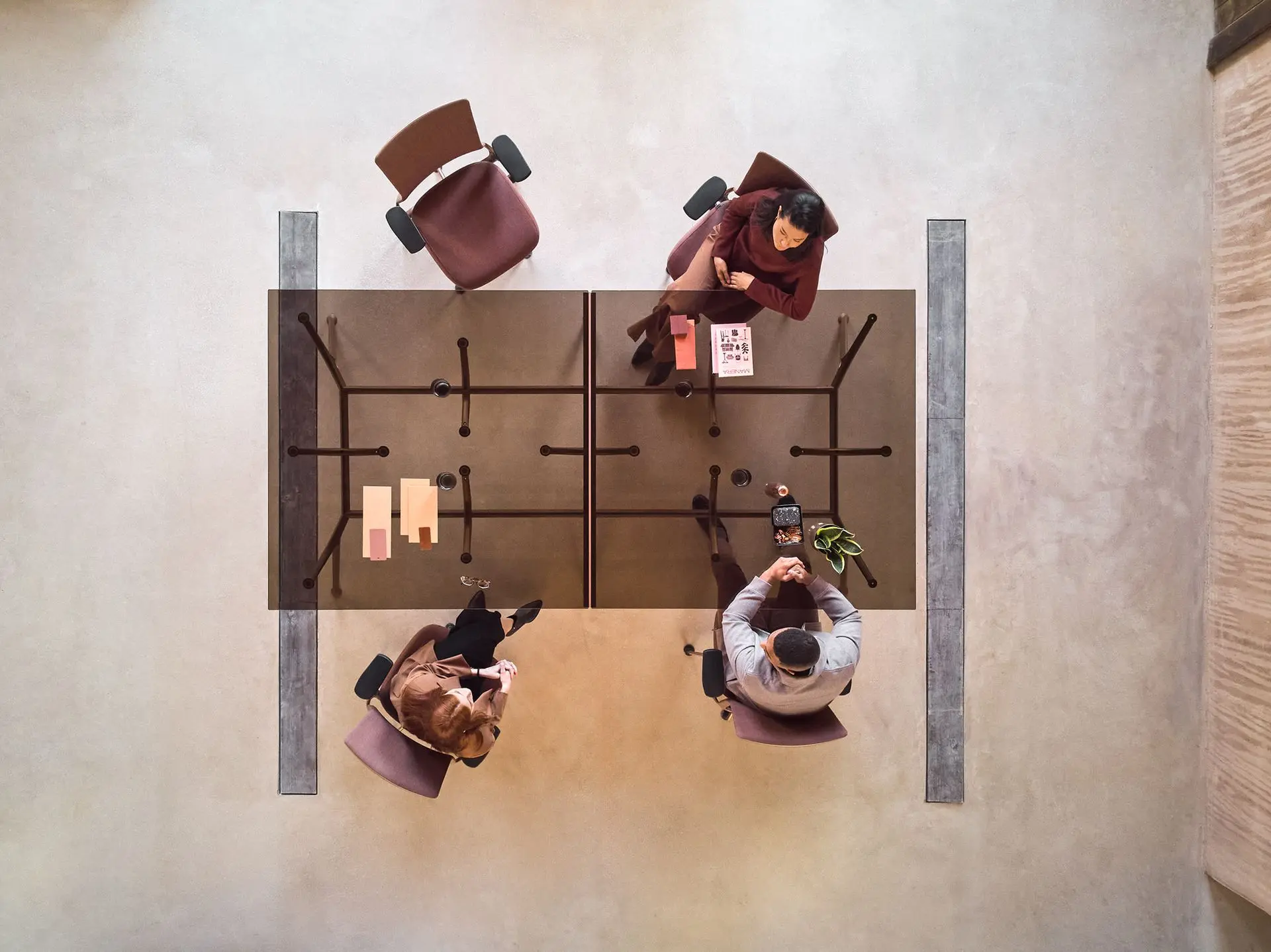 Mesa doble de cristal de reunión Arkitek