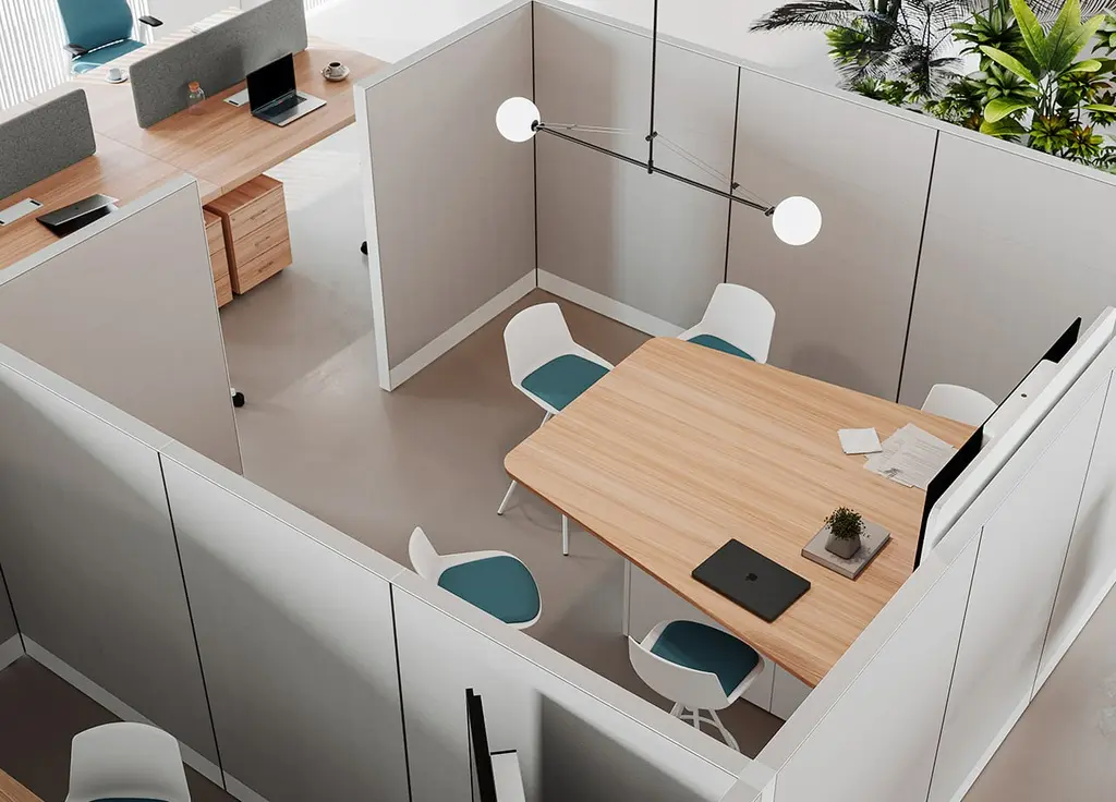 Integración de puestos de trabajo y separación de espacios