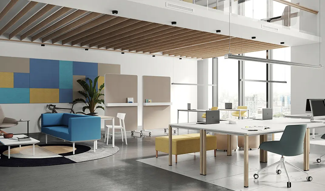 mesas oficina colaborativa diseño moderno Actiu Colectiva