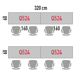 Configuración para espacio de formación o reunión con mesas Plek