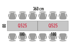 Configuración para espacio de formación o reunión con mesas Plek