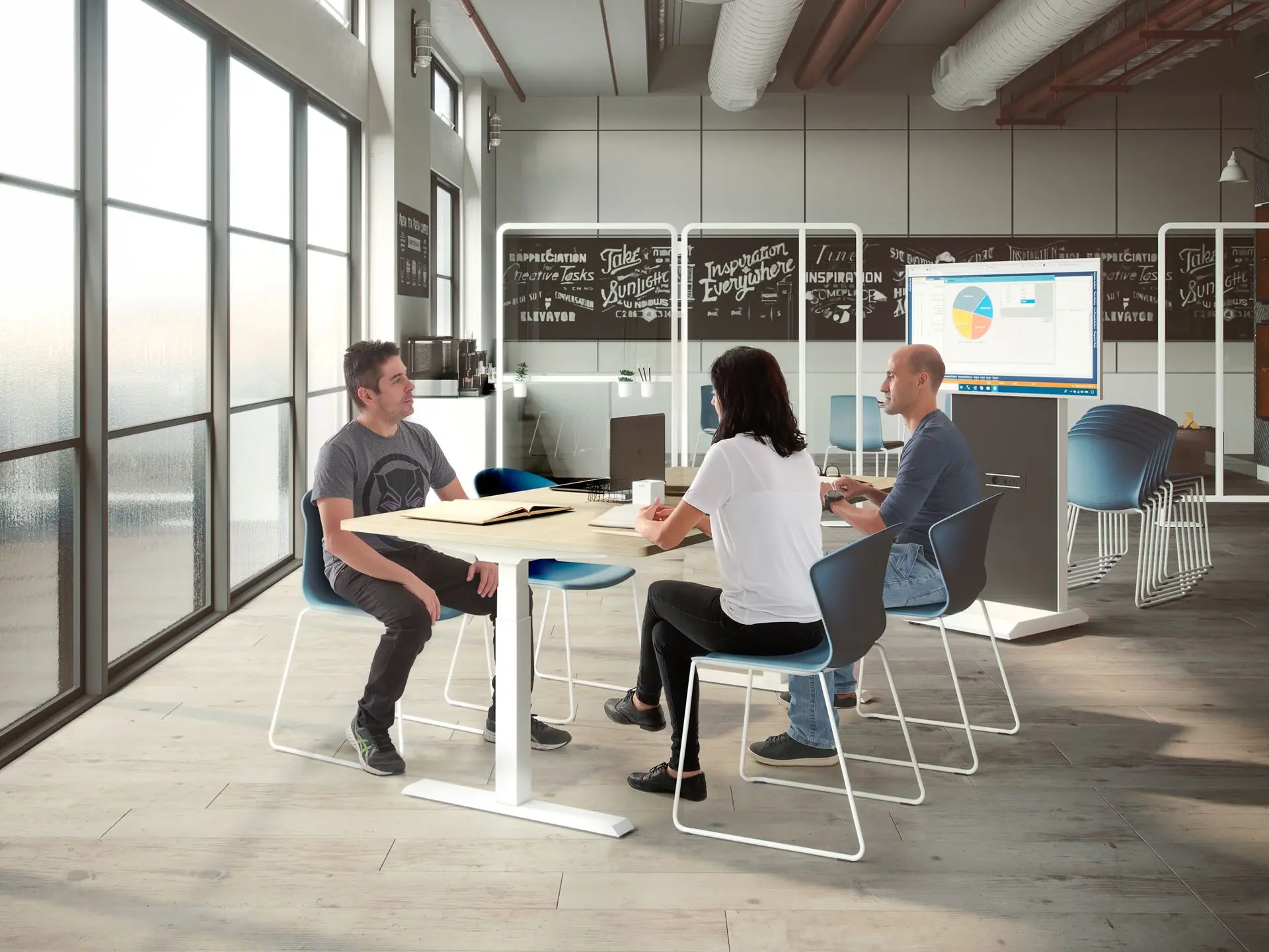 Personas reunidas en entorno laboral