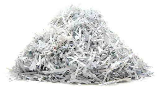 El papel se puede destruir en 7 niveles de seguridad Papel destruido