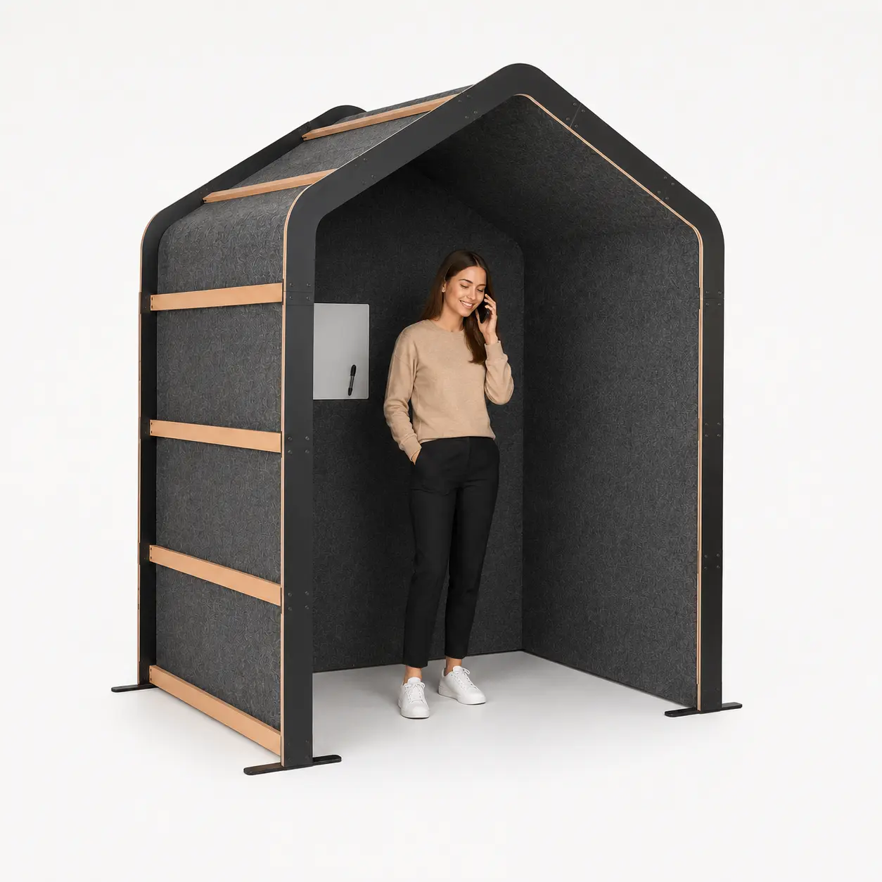 Una cabina acústica abierta para espacios flexibles