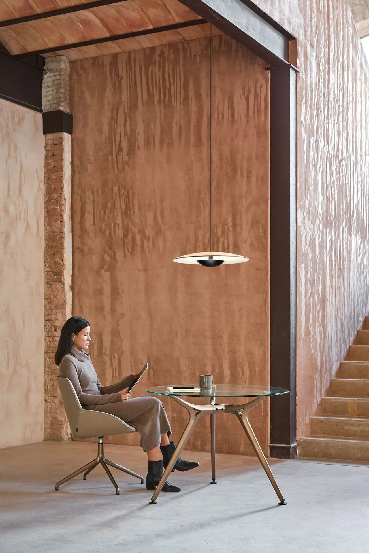 Mesa Arkitek redonda superficie cristal