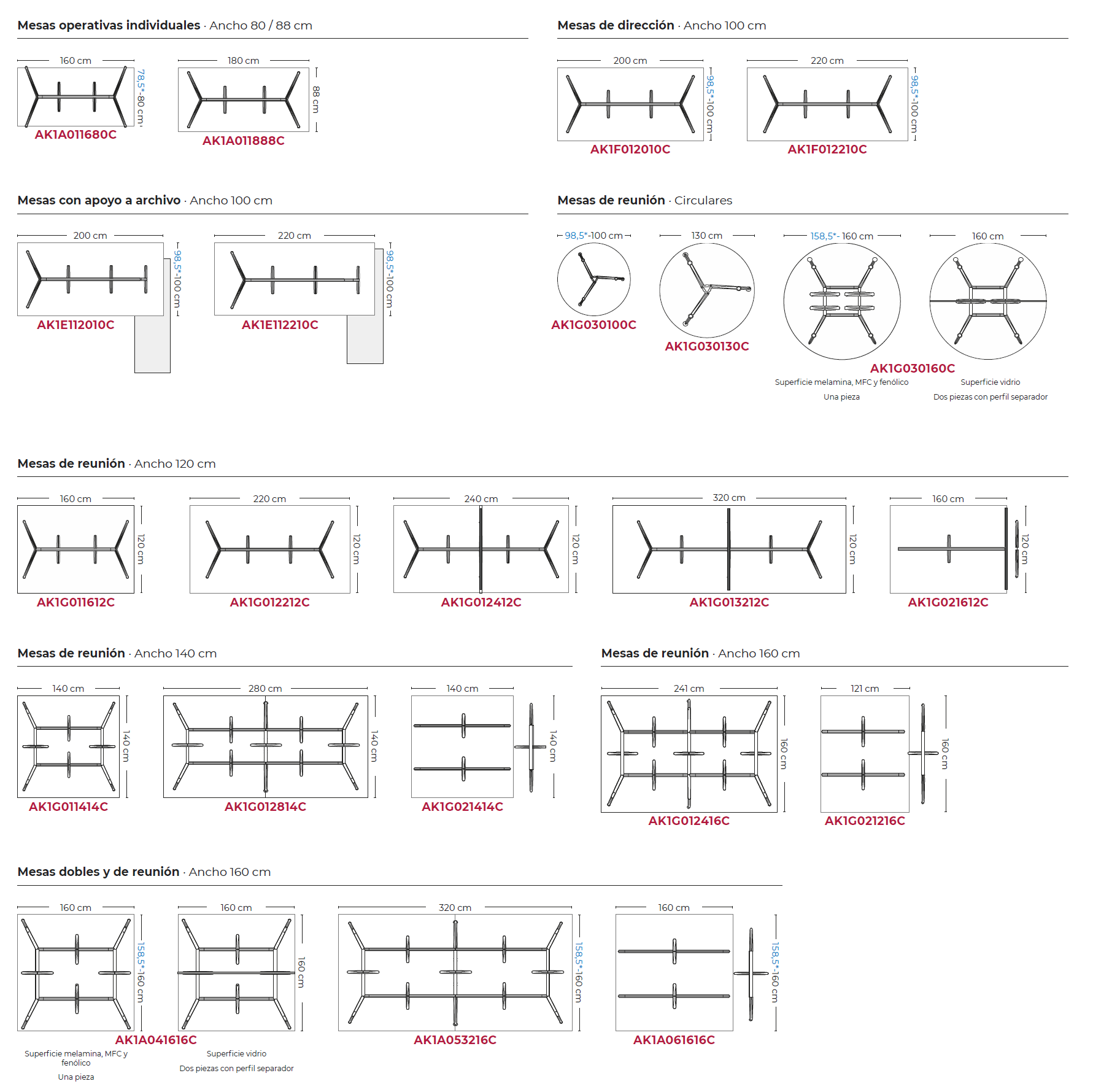 En Asturalba tenemos la mesa Arkitek en todas las medidas y configuraciones