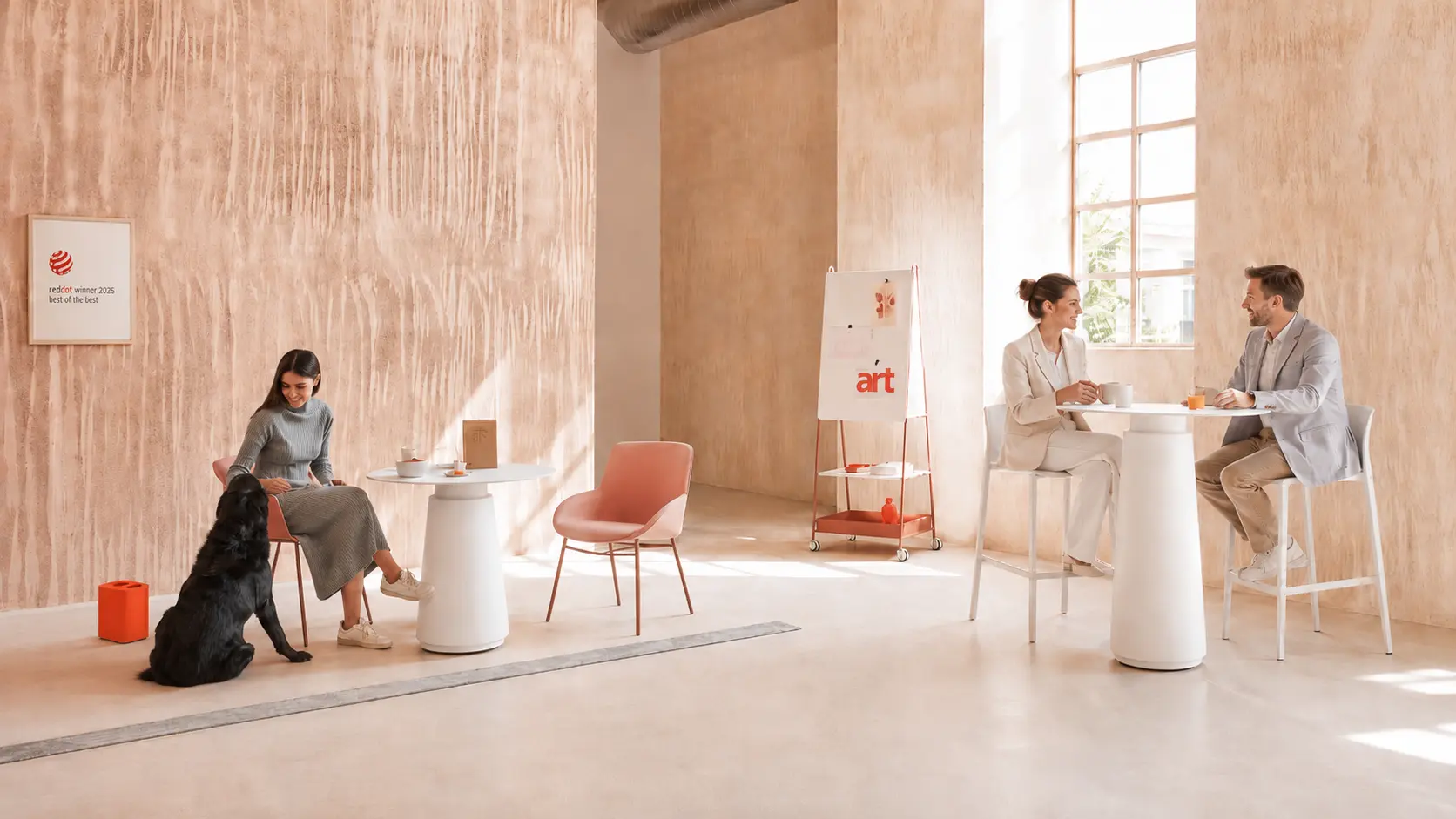 Escena de entorno hospitality con mesa Dorik de Actiu